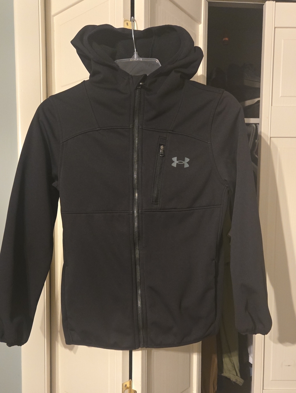 Under Armour Boys Black Hooded Softshell Jacket